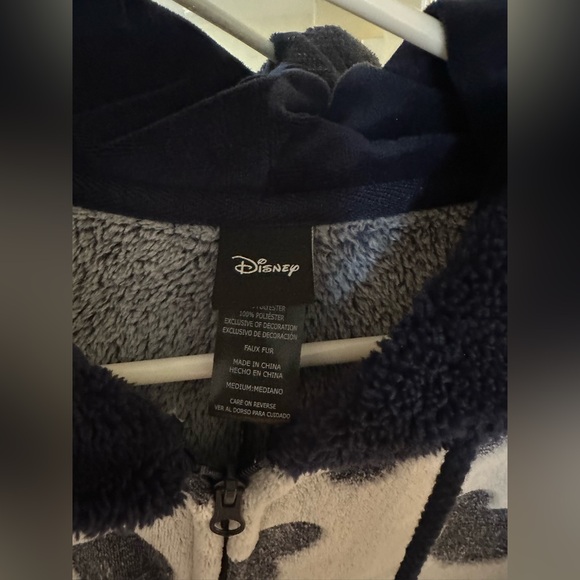 Disney Mickey Mouse Gray Fleece Onesie Pajamas Women’s Medium Cozy Lounge - Picture 4 of 6